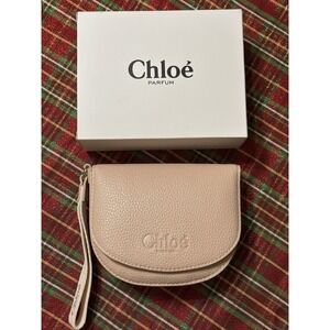 Chloe Parfum Cream Beige Pouch Small Cosmetic Makeup Bag Clutch Travel Pouch